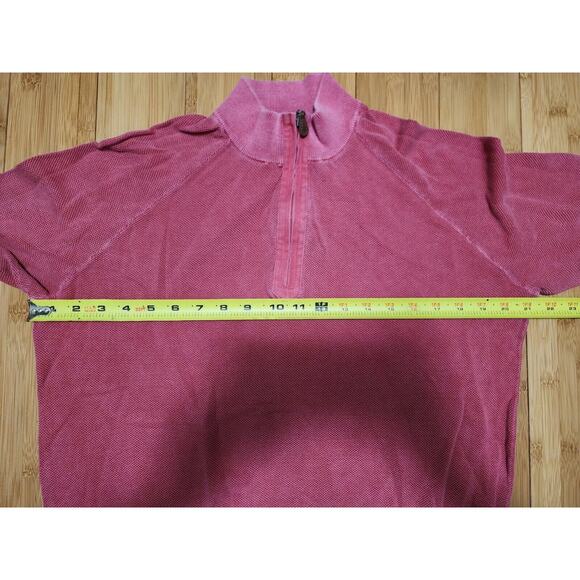 Johnnie O Sweater Mens Sz Medium Knit Long Sleeve 1/4 Zip Salmon Pink Golf Beach - Picture 8 of 9